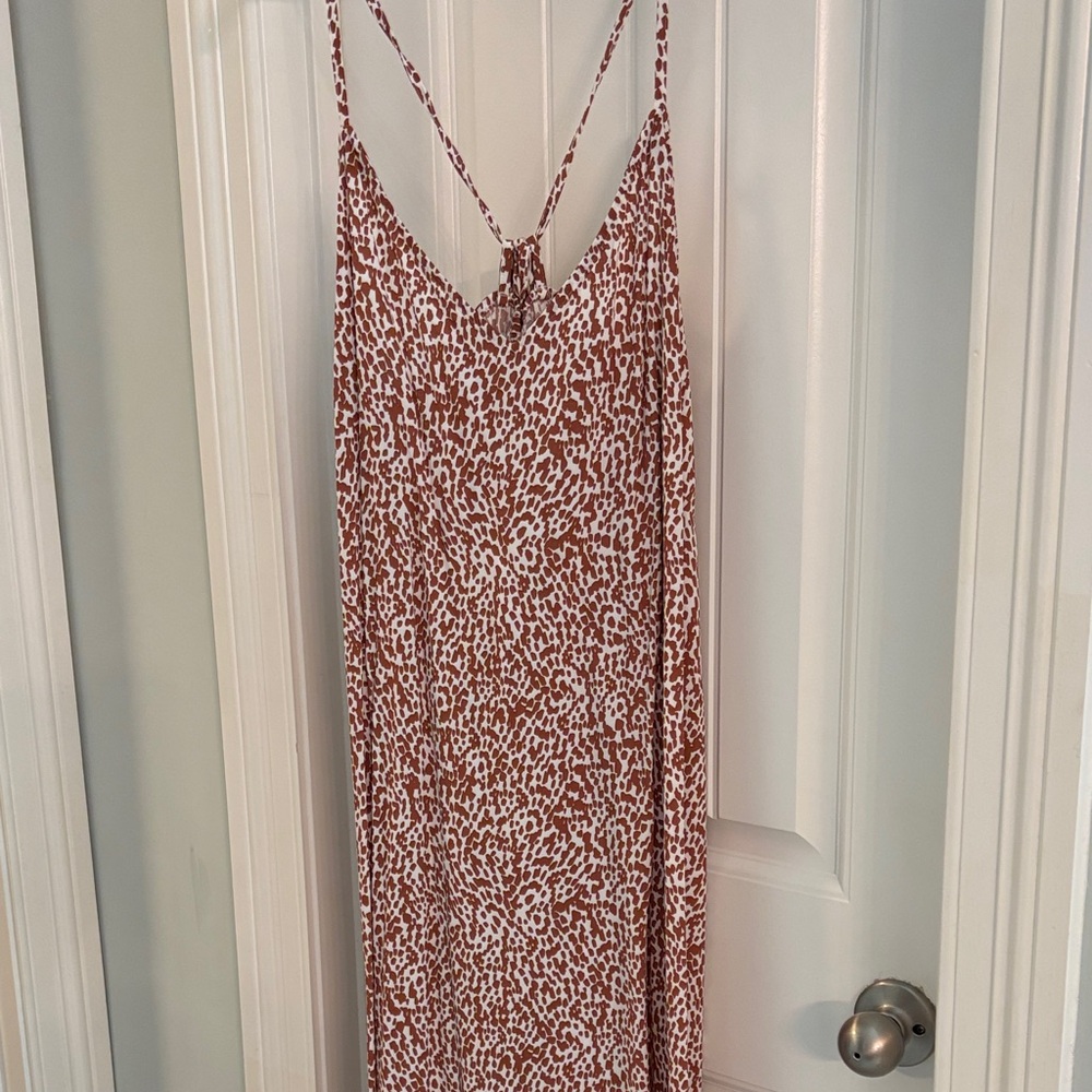 Old Navy Rust and White Spotted Tie-Back Maxi Dress